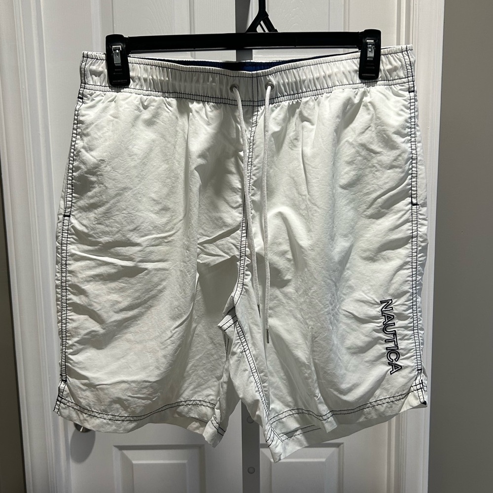 Nautica Men’s White Swim Trunks - Picture 1 of 6